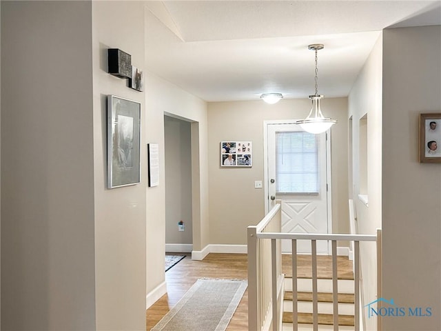 corridor featuring light hardwood / wood-style flooring