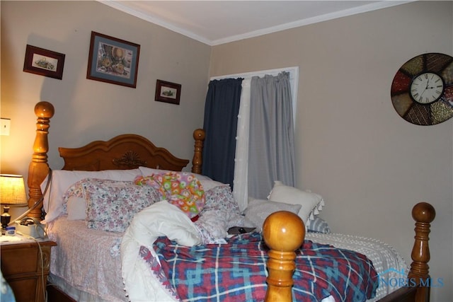 bedroom featuring crown molding