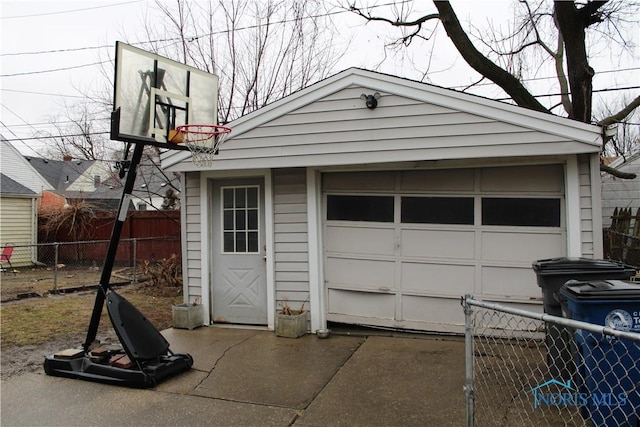 view of garage