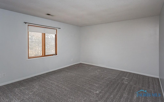 carpeted spare room featuring a textured ceiling