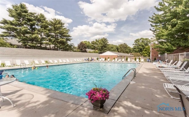 view of pool featuring a patio area