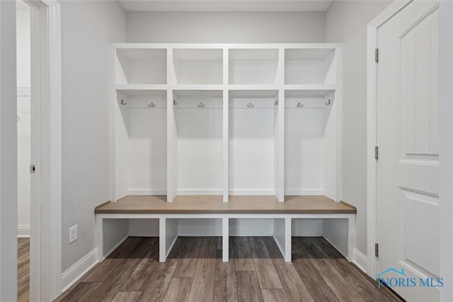 mudroom featuring hardwood / wood-style floors