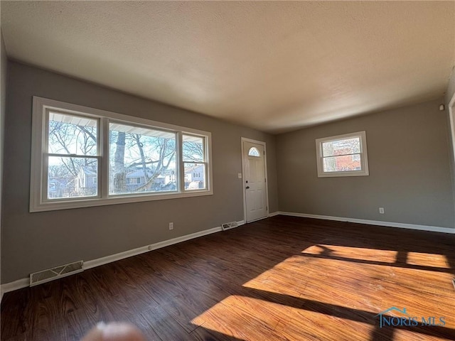 foyer entrance with dark hardwood / wood-style flooring