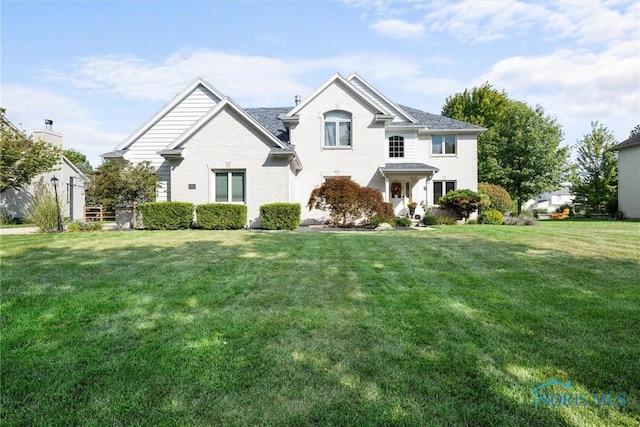 view of front facade with a front lawn