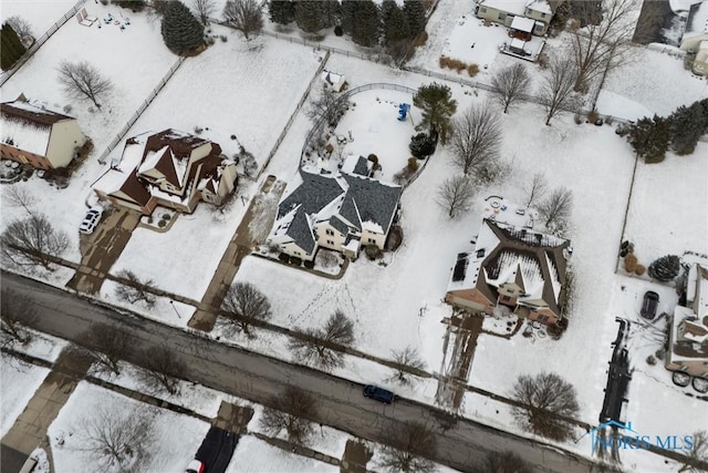 view of snowy aerial view