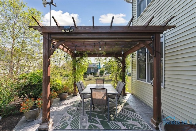 view of patio / terrace with a pergola