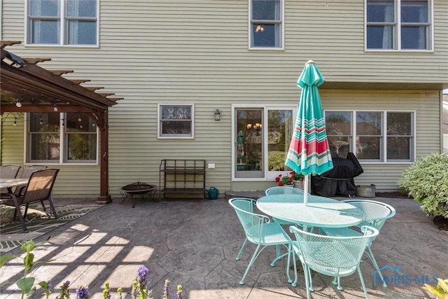 view of patio / terrace with a pergola