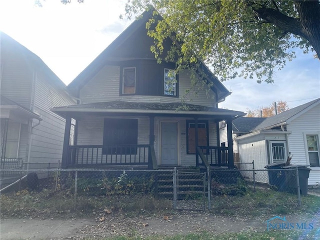 view of front of property with covered porch