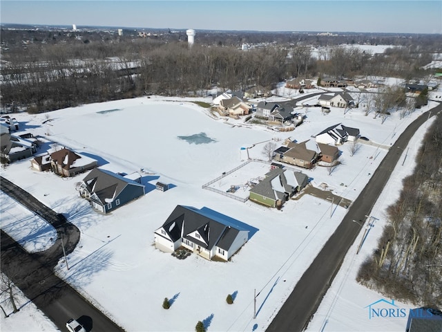 view of snowy aerial view