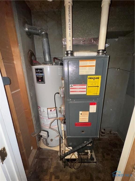 utilities featuring gas water heater