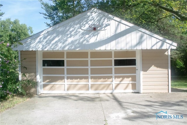 view of garage