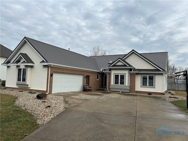 view of front of home with a garage