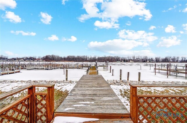 view of dock featuring a rural view