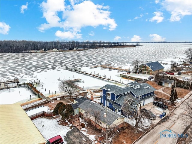 view of snowy aerial view