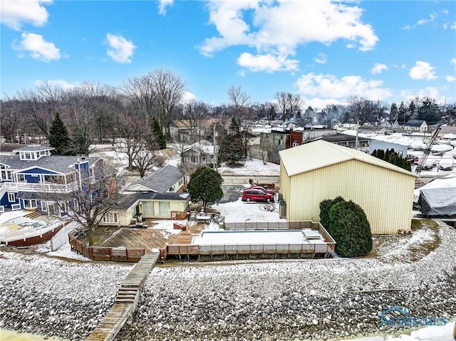 view of snowy aerial view