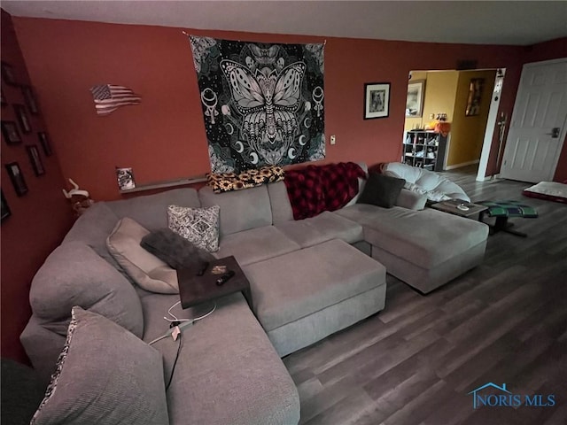 living room featuring wood-type flooring