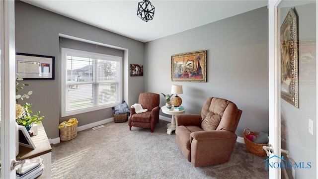 sitting room with carpet