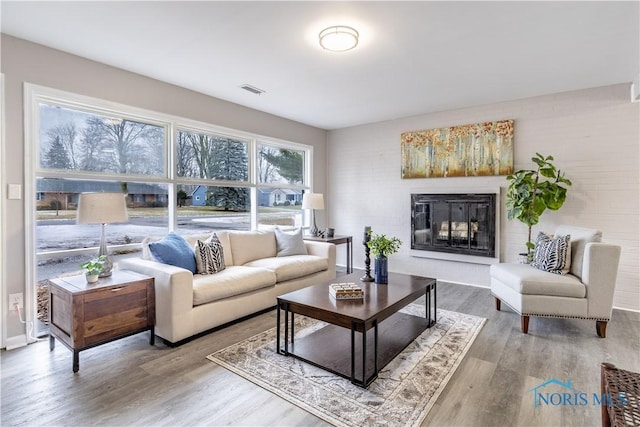 living room featuring hardwood / wood-style floors