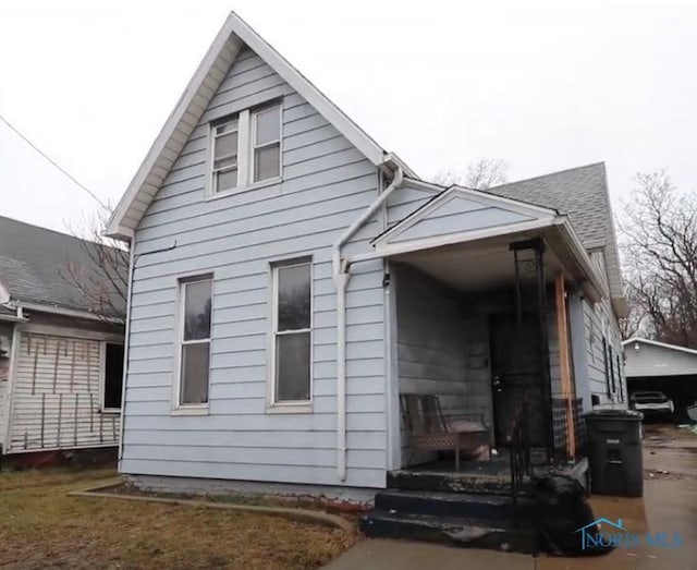 exterior space with covered porch