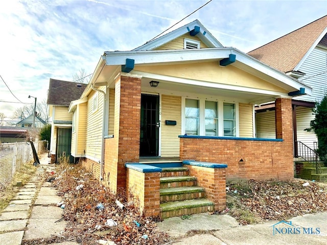 view of front facade with a porch