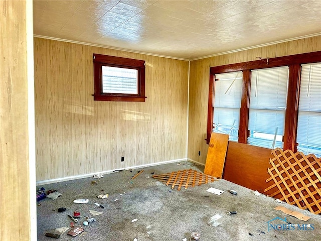 interior space with ornamental molding