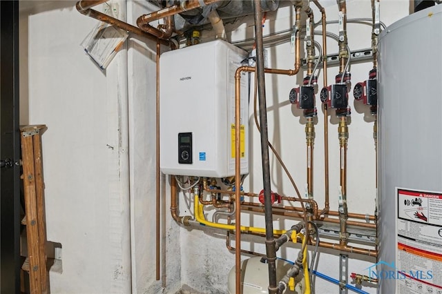 utilities with water heater and gas water heater