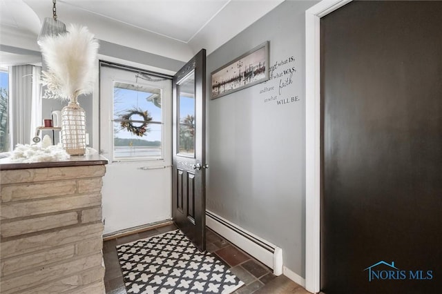 entryway featuring a baseboard radiator