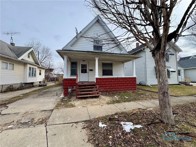 bungalow with covered porch