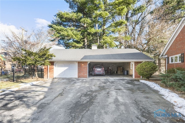 exterior space featuring a garage