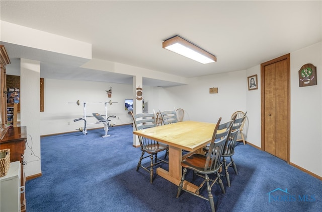 view of carpeted dining room