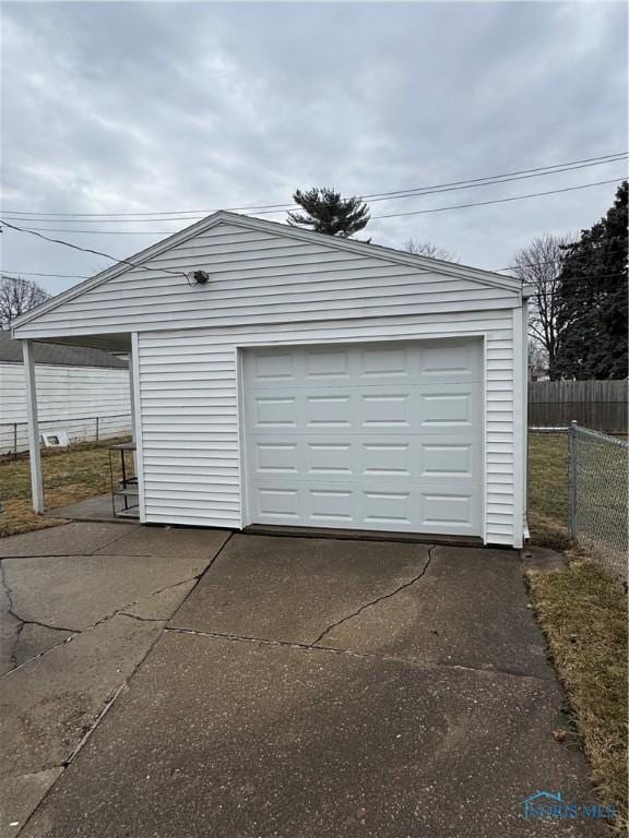 view of garage