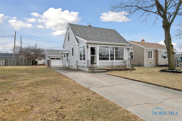 bungalow with a front yard