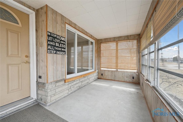 view of unfurnished sunroom