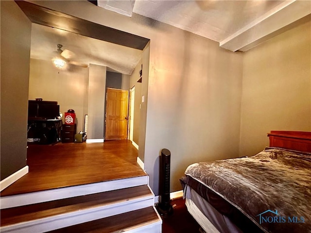 bedroom with wood-type flooring