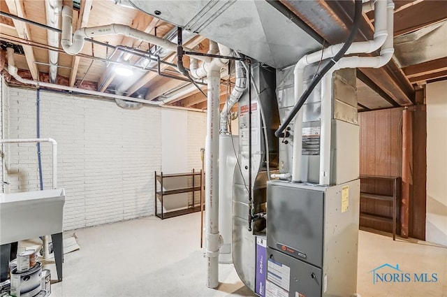 32 Abbey Rd, Perrysburg, OH 43551 - unfinished basement with brick wall
