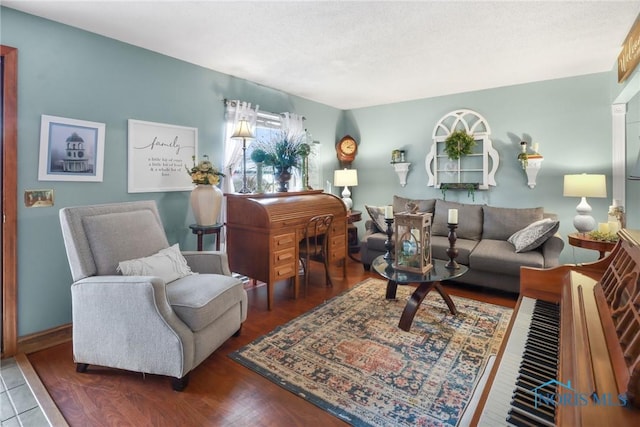 living room featuring hardwood / wood-style flooring