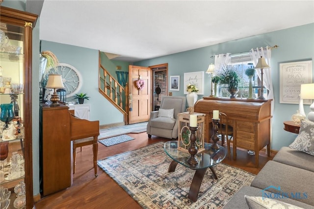 living room featuring hardwood / wood-style floors