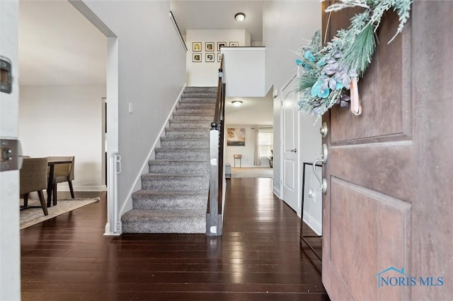 entrance foyer with dark wood-type flooring