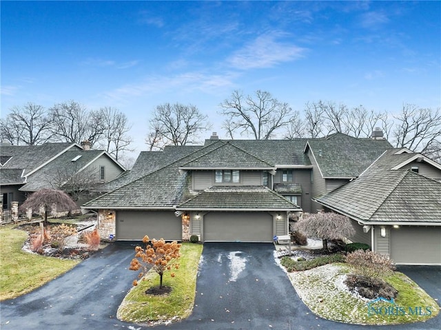 front facade with a garage