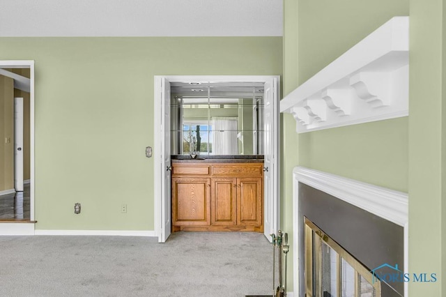 3865 River Rd, Toledo, OH 43614 - bar featuring baseboards and light colored carpet