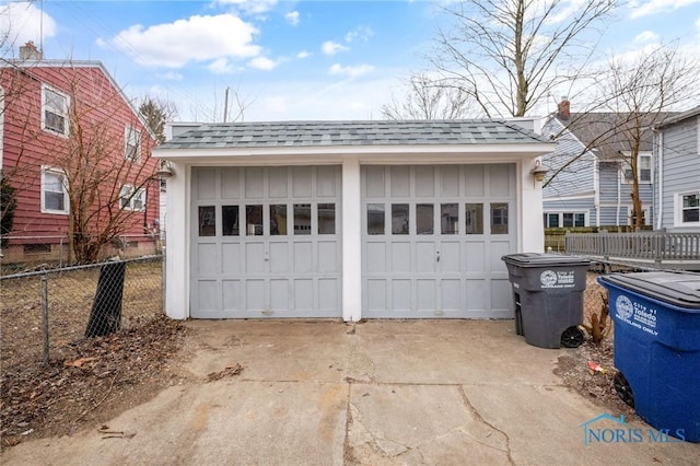 view of garage