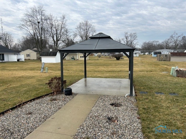 view of yard featuring a gazebo