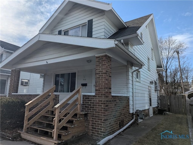 view of front of home with a porch