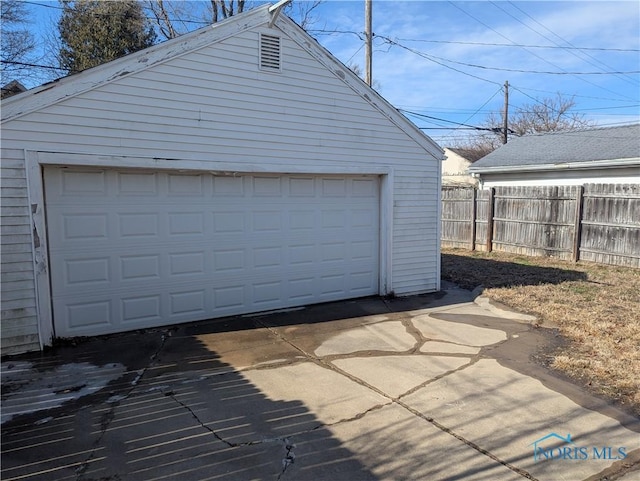 view of garage