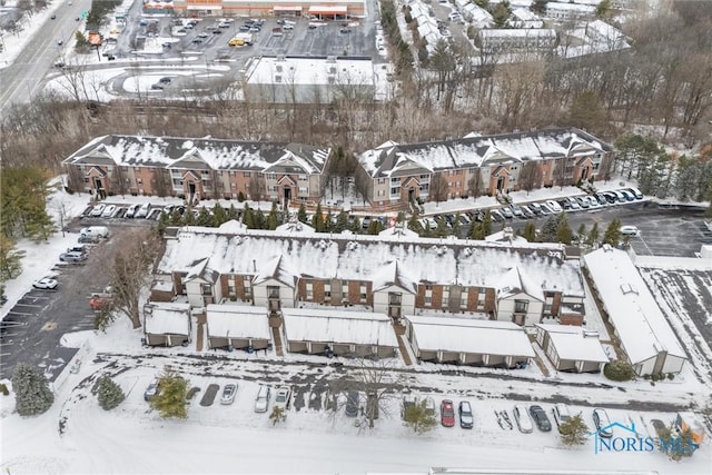 view of snowy aerial view