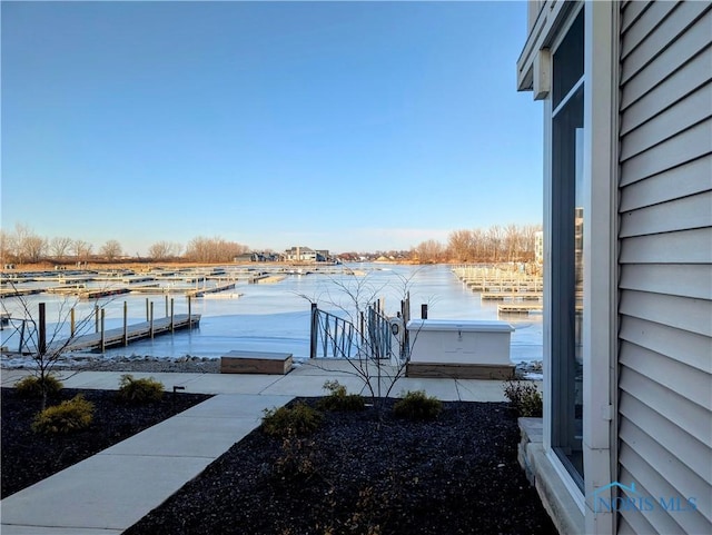 view of dock area