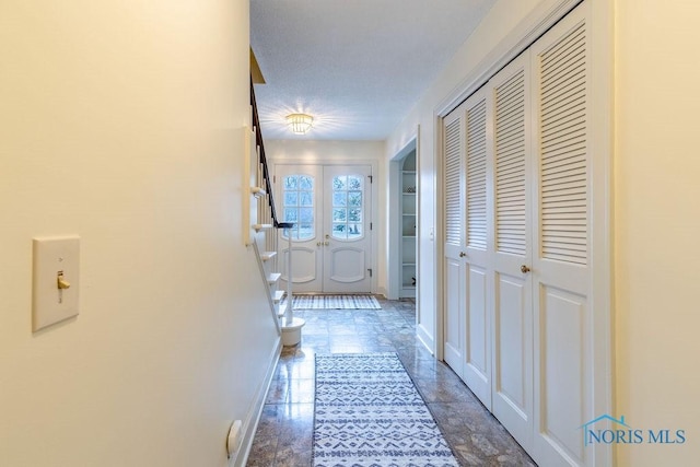 hallway featuring built in shelves