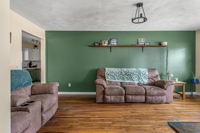 living room with hardwood / wood-style flooring