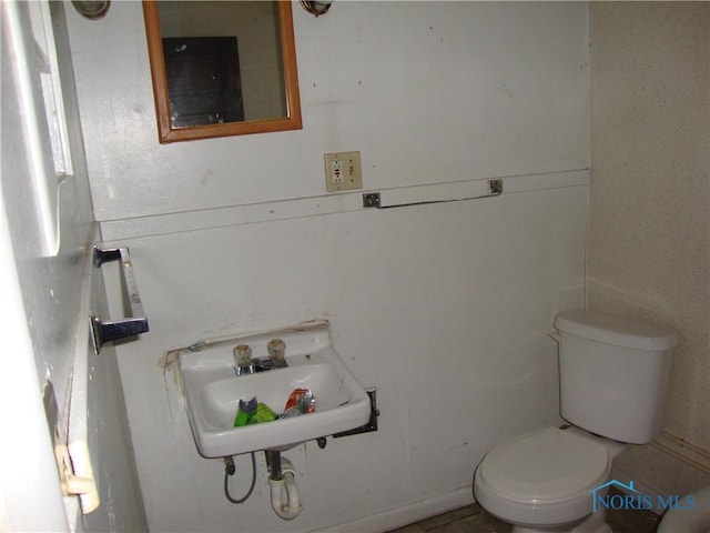 bathroom with sink and toilet