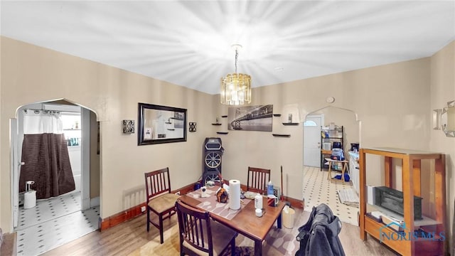 dining space featuring hardwood / wood-style floors